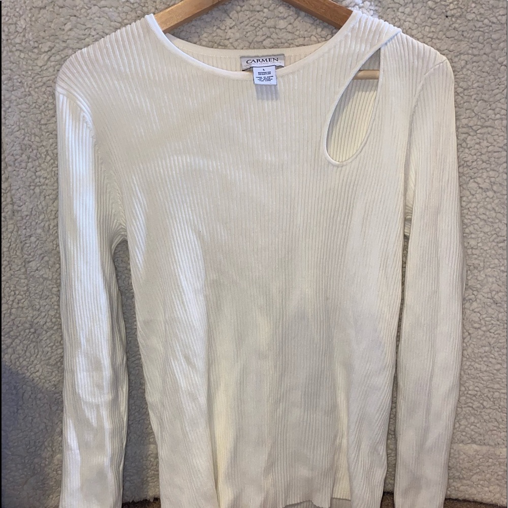 Designer white sweater
